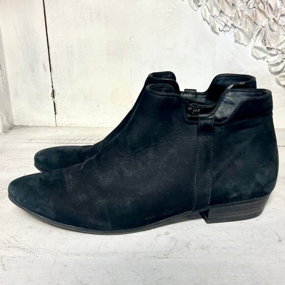 Paul Green Suede Almond Toe Block Heel Ankle Boots Black Women's Size 5.5 UK - Picture 6 of 9